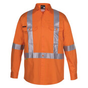 Mens Hi Vis (D+N) Long Sleeves 150G Cross Back Tape Shirt