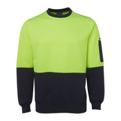 Mens Hi Vis Fleecy Crew
