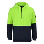 Mens Hi Vis 1/2 Zip Hoodie