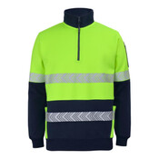 Mens Hi Vis 330G 1/2 Zip Segmented Tape Fleece