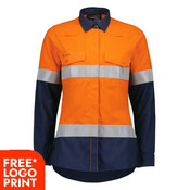 Womens Orange Flame Lightweight Ripstop Taped Shirt