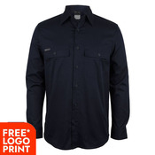Mens Long Sleeves Stretch Work Shirt