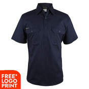Close Front Short Sleeves 150g Work Shirt