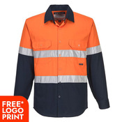 Mens Industrial Hi-Vis Lightweight Contrast Long Sleeves Shirt