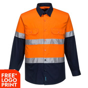 Mens Hobart Hi-Vis Lightweight Contrast Shirt Long Sleeves