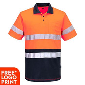 Hi-Vis Contrast Polo Shirt Short Sleeve