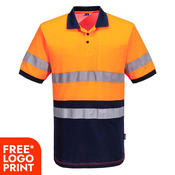 Hi Vis Class D/N Contrast Short Sleeve Polo Shirt
