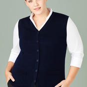 Womens Button Front Knit Vest