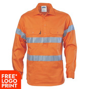 Cool Breeze Close Front Cotton Shirt with R/Tape