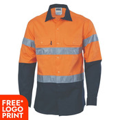 Mens HiVis D/N 2 Tone Drill Shirt with Generic R/Tape