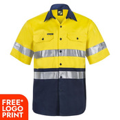 Mens Two Tone Short Sleeves Shirt With CSR Tape