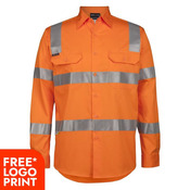 Mens Hi Vis (D+N) Long Sleeve 150G Vic Rail Shirt