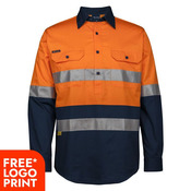 Mens Hi Vis (D+N) Close Front Long Sleeves 150G Shirt