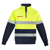 Mens Orange Flame HRC 2 Hoop Taped 1/4 Zip Brushed Fleece
