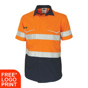 Two Tone RipStop Cotton Short Sleeve Shirt with CSR Reflective Tape
