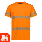 Mens Hi Vis Segmented Tape Cotton Tee Shirt