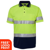 Mens Hi Vis Short Sleeves (D+N) Trad Polo