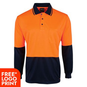 Mens HV Long Sleeve Jacquard Non Cuff