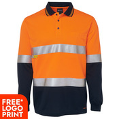 Mens Hi Vis Long Sleeve (D+N) Trad Polo