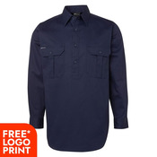 Long Sleeve 190G Close Front Work Shirt