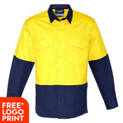 Mens Rugged Cooling Hi Vis Spliced Shirt