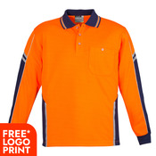Mens Hi Vis Squad Long Sleeve Polo