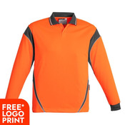 Mens Hi Vis Aztec Polo - Long Sleeve
