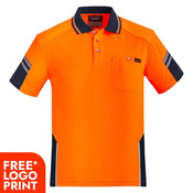 Mens Reinforced Hi Vis Squad Short Sleeve Polo 
