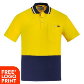 Mens Hi Vis Cotton Short Sleeves Polo