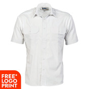 Epaulette Polyester/Cotton Work Shirt - Short Sleeve