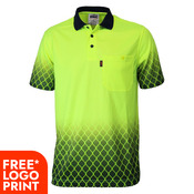 HiVis Sublimated Metal Mesh Polo