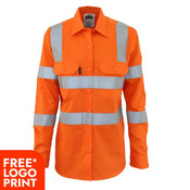 Womens HiVis L/W Cotton VIC Rail CSR Shirt